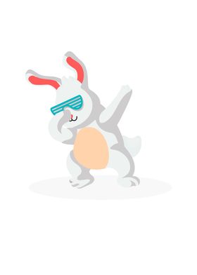 Dabbing dance white rabbit