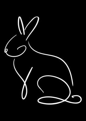 Rabbit Line Art Minimal