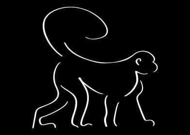 Monkey Line Art Minimal