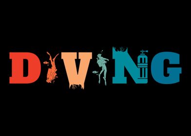 Retro Scuba Diving Vintage