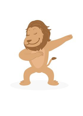Dabbing dance white lion