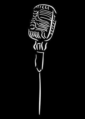 Microphone Line Art