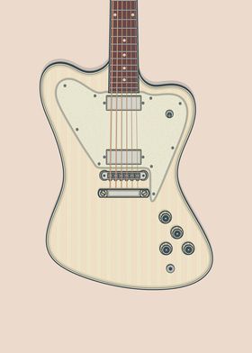 White Non Reverse Guitar