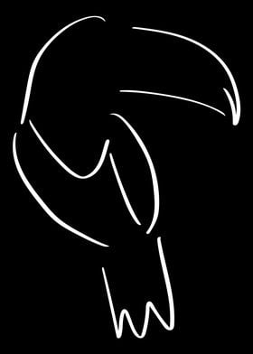 Toucan Line Art Minimal