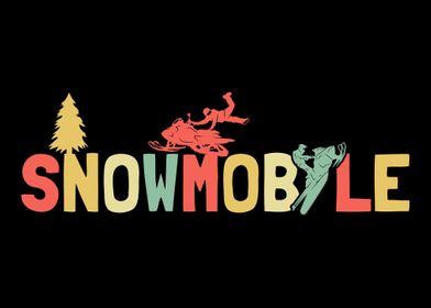 Retro Snowmobile Vintage