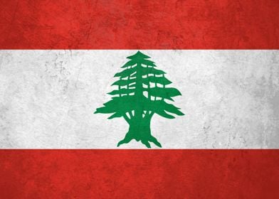 Flag of Lebanon on Wall