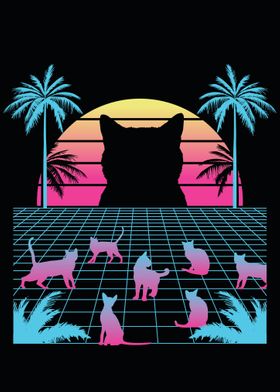 Cats Retro 80s Style