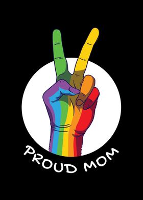 Proud Mom Rainbow  Flag