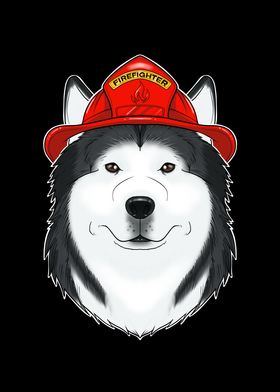 Firefighter Husky Canine