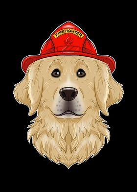 Golden Retriever Fireman