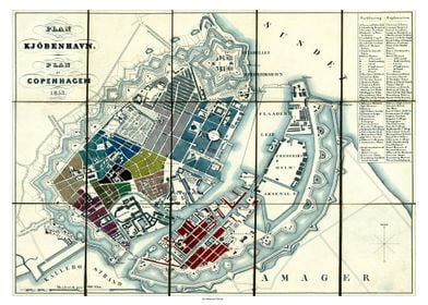 Map of Copenhagen 1853