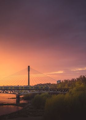 Train on the bridge