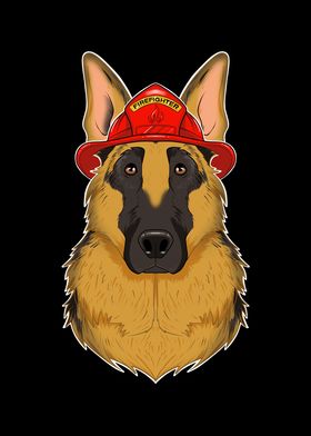 German Shepherd Fireman