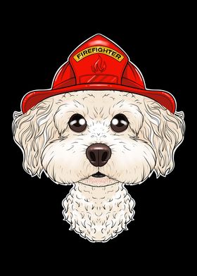 Firefighter Bichon Frise