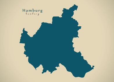 Hamburg federal state map