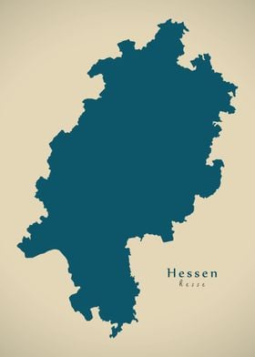 Hessen federal state map