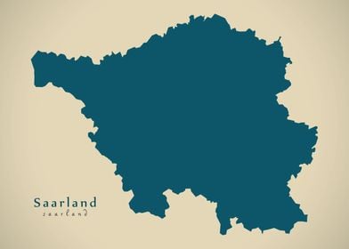 Saarland federal state map