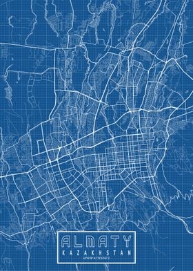 Almaty City Map Blueprint