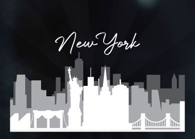 New York Skyline Map