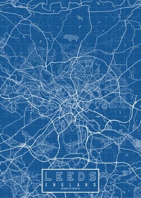 Leeds City Map Blueprint