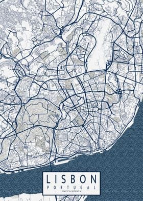 Lisbon City Map Coastal