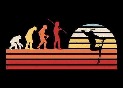 Retro Skiing Skier Vintage