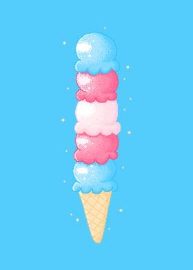 Pixel Ice Cream LGBT Trans