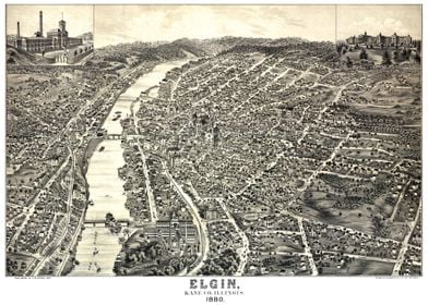 Elgin Illinois map