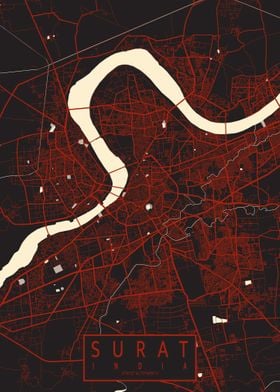 Surat City Map Vector