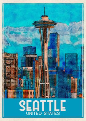 Travel Art Seattle USA