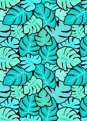 monstera seamless pattern