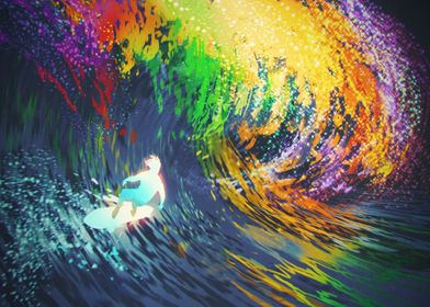 colorful surfing