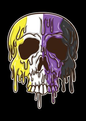 Dripping Nonbinary Skull