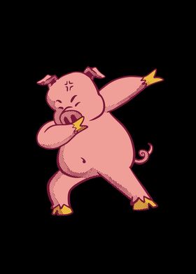 Dabbing pig character