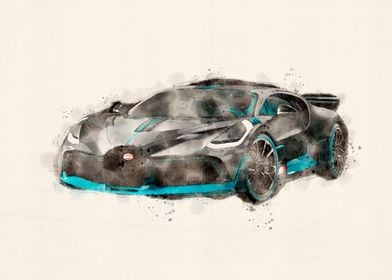 bugatti veyron watercolor