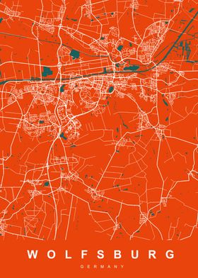 WOLFSBURG Map GERMANY 