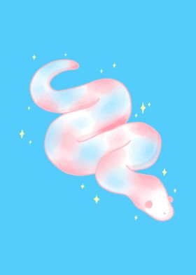 Trans Pride Pastel Snake