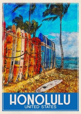 Travel Art Honolulu USA