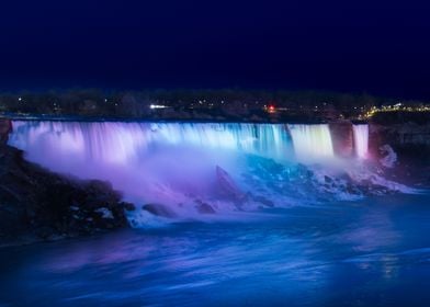 American Falls Lit Up