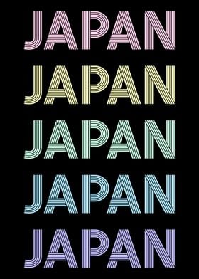 Retro Pastel Japan Text