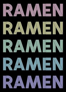 Retro Pastel Ramen Text