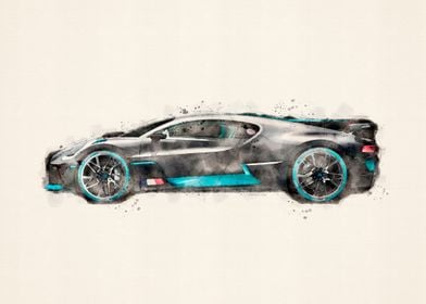 bugatti veyron watercolor