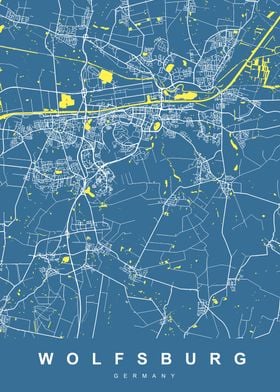 WOLFSBURG Map GERMANY