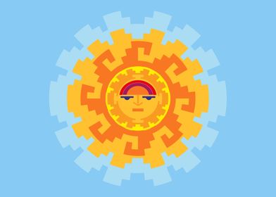 Inca Ethnic Sun Symbol