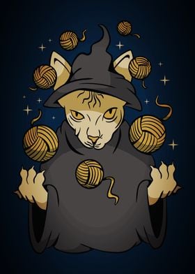 Cat Magician Wizard