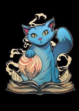 Cat Wizard Spellbook Magic