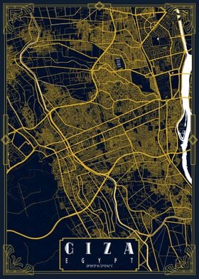 Giza City Map Gold