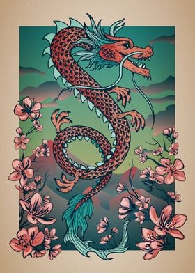 Woodblock Painting Dragon