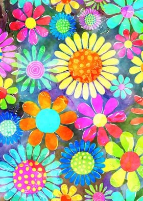 Watercolor Flower Power 01