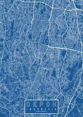 Depok City Map Blueprint